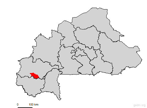 Localisation du projet AgroMetha — province du Houet, Hauts-Bassins, Burkina Faso
